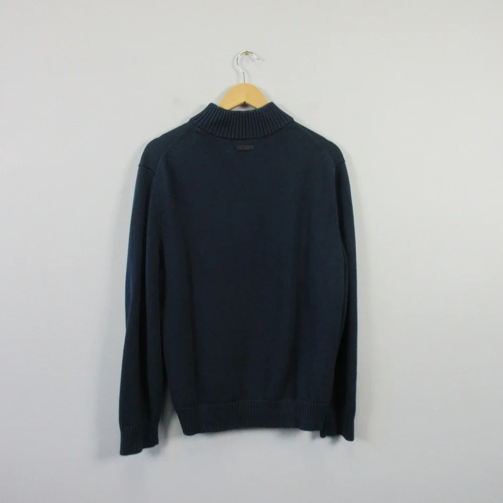 Cuts Clothing 1/4 Zip Long Sleeve Pullover Knit Sweater Men L Blue Casual 656 - Picture 2 of 11